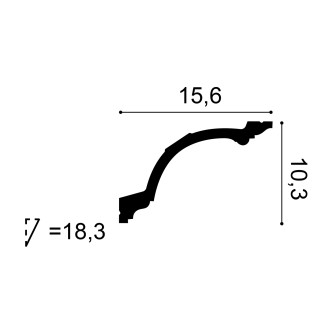 Cornișă flexibilă pentru tavan, model C217F