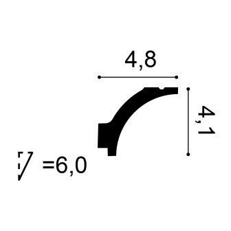 Cornișă decorativă tavan albă