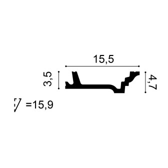 Cornisa decorativa alba pentru tavan
