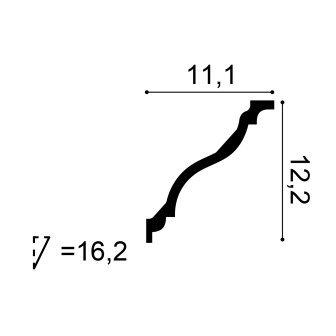 Cornișă decorativă de tavan albă