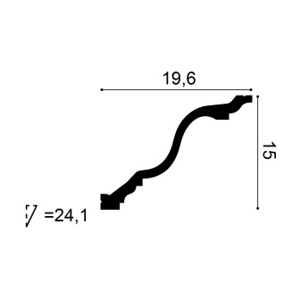 Cornisa decorativa tavan, dimensiuni 200x15x19.6 cm