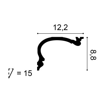 Cornisa decorativa pentru iluminat indirect cu LED