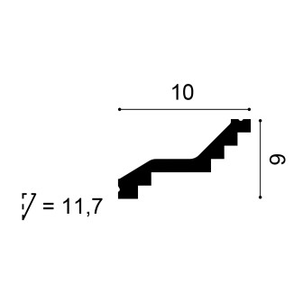 Cornișă decorativă tavan albă, profilată