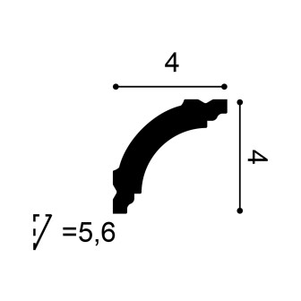 Cornișă decorativă tavan, dimensiuni 200 x 4 x 4 cm