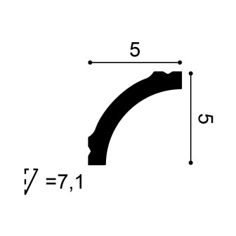 Cornișă decorativă albă pentru tavan