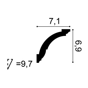 Cornișă decorativă tavan albă