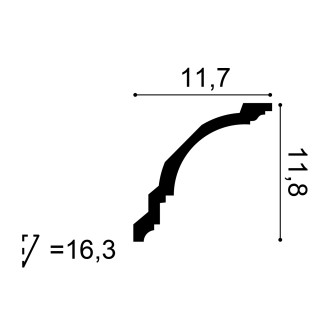 Cornișă decorativă tavan, profil CX107