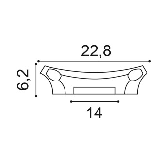 Capitel decorativ alb cu detalii florale