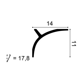 Cornișă decorativă pentru iluminat indirect cu LED
