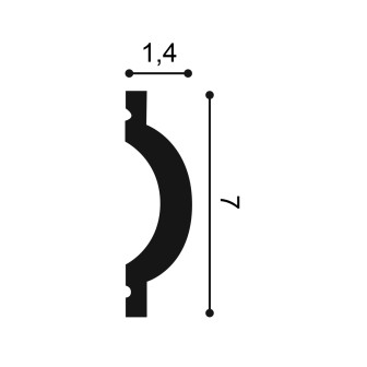 Profil decorativ alb aplicat pe perete albastru