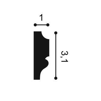 Brau decorativ alb, dimensiuni 200x3.1x1 cm
