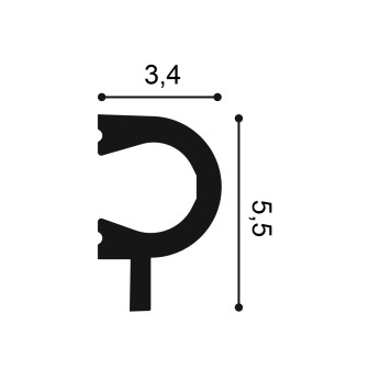 Brau decorativ alb, dimensiuni 200x5.5x3.4 cm