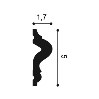 Brau decorativ flexibil alb aplicat pe perete