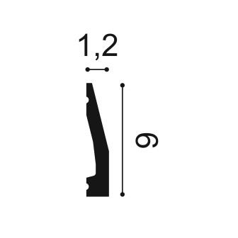 Plinta decorativa duropolimer alba, dimensiuni 200x6x1.2 cm