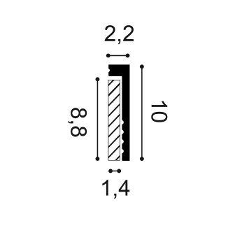 Plinta decorativa alba cu spatiu pentru cabluri