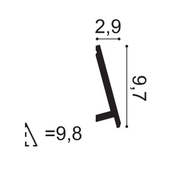 Plintă decorativă modernă, albă, montată la îmbinarea peretelui cu podeaua.