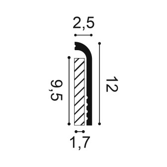 Plinta decorativa alba cu spatiu pentru cabluri