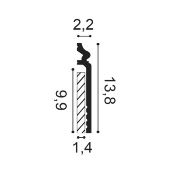 Plinta decorativa alba, model Luxxus SX186