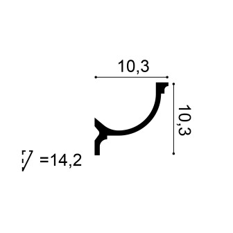 Cornișă decorativă albă pentru iluminat indirect cu LED