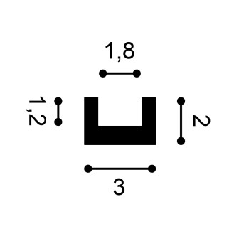 Profil decorativ pentru iluminat indirect cu LED