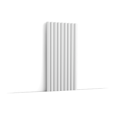 Panou decorativ alb cu riflaje verticale