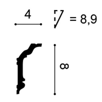 Cornișă decorativă albă pentru tavan