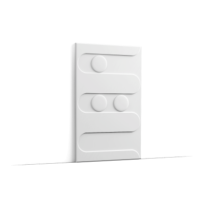 Panou decorativ alb 3D cu design SWIRL, dimensiuni 80x50x1.7 cm