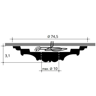 Rozeta decorativa alba cu design circular
