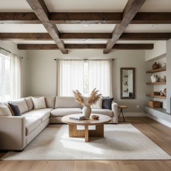 Grinda aparenta imitatie lemn, maro inchis rustic, profil U