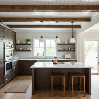 Grindă Aparentă Imitație Lemn Maro Închis, Rustic, Profil U