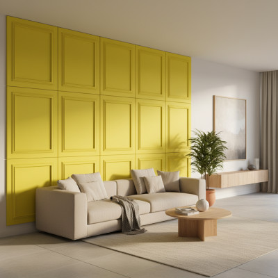 Panou decorativ MDF Lemon Yellow cu finisaj mat