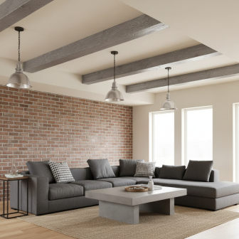 Grindă Aparentă Imitație Lemn, Gri Rustic