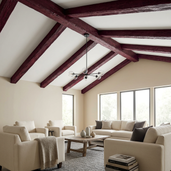 Grindă Aparentă Imitație Lemn, Roșu, Rustic, Profil U