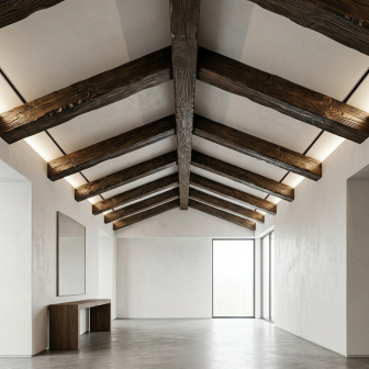 Grindă Aparentă Imitație Lemn, Maro Închis, Rustic, Profil U, 12x12x200 cm