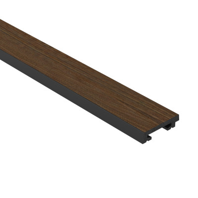 Profil stânga pentru Panoul riflat 3D Lamelli Grosso, Dark Oak, 200x4.9 cm, Mardom Decor