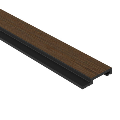 Profil dreapta pentru Panoul riflat 3D Lamelli Grosso, Dark Oak, 270x6.5 cm, Mardom Decor