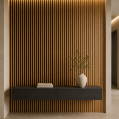 Riflaj decorativ 3D Lamelli Grosso, Stejar Natural