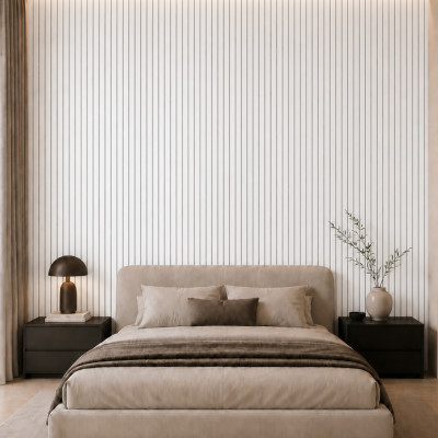 Riflaj decorativ 3D Lamelli Grosso Premium, Alb