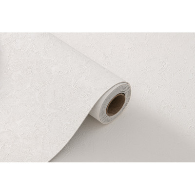 Panou decorativ autoadeziv cu textură de beton, gri deschis, aplicat pe perete