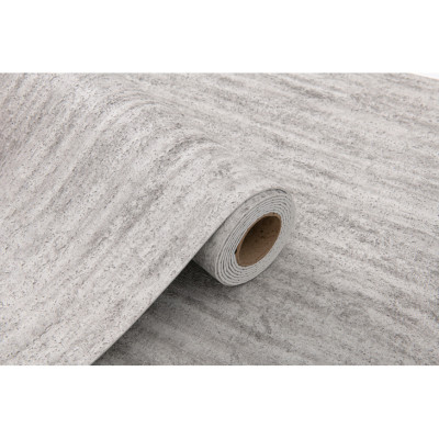Panou decorativ autoadeziv cu textură de beton, gri cenușiu, aplicat pe perete