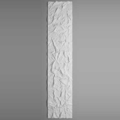 Panou decorativ vopsibil XTW-P001, vedere pe toată înălțimea de 2,9 m, relief cu pliuri adânci și creste diagonale, cu zone mai netede între ele