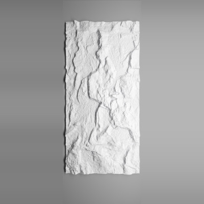 Panou decorativ vopsibil XTW-P004, vedere completă, relief de piatră spartă cu fisuri și creste verticale