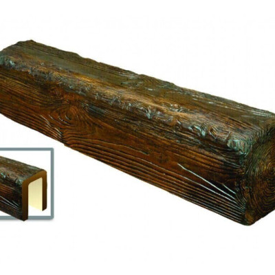 Grindă aparentă imitație lemn maro închis rustic, profil U