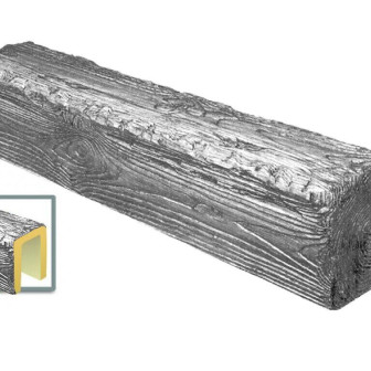 Grinda aparentă imitație lemn, gri rustic, profil U