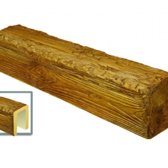 Grindă Aparentă Imitație Lemn, Maro Deschis, Rustic, Profil U