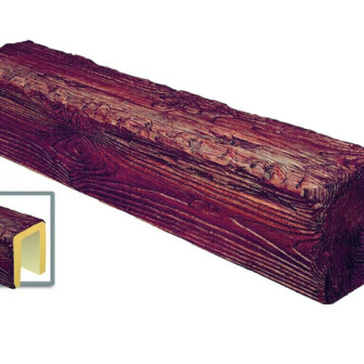 Grindă aparentă imitație lemn, roșu, rustic, profil U