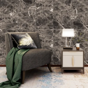 Panou decorativ autoadeziv imitație marmură într-un decor interior modern