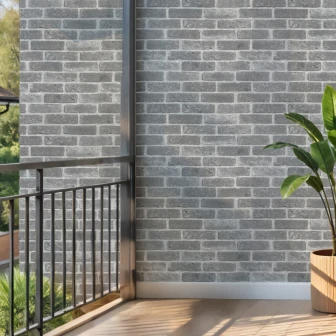 Panou decorativ cărămidă aparentă gri pe balcon